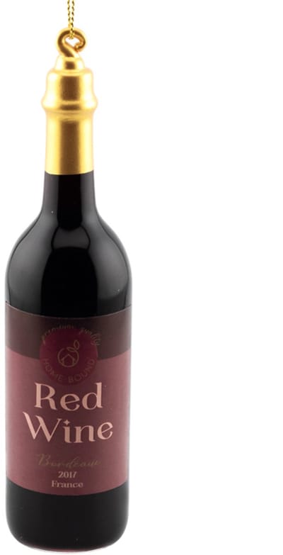 Kerstbal Fles rode wijn