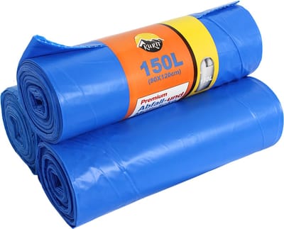 KURTT - 100x afvalzakken (5 rollen a 20 zakken) 120L - 80 x 120 cm - Blauw - (70 micron extra sterk) vuilniszakken