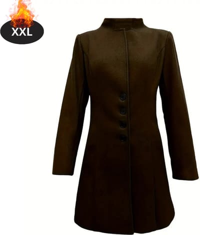 Livano Mantel Dames - Tussenmantel - Jas - Mantelpakje - Trenchcoat - Overjas - Overcoat - Winter - Bruin - XXL