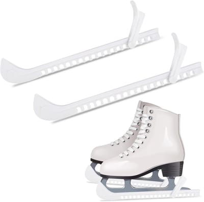 Verstelbare ijsschaatsbeschermers voor kinderen en volwassenen, universele bescherming voor figuurschaatsen, duurzame plastic schaatsbescherming, wit