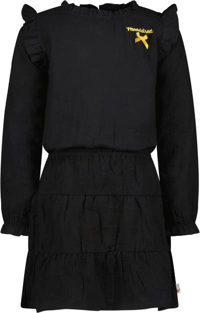 Moodstreet M209-5813 Jurken Meisjes - Kleedje - Rok - Jurk - Zwart - Maat 110/116