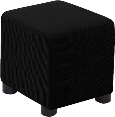 Voetenbankhoes Vierkant - Krukhoes Poefhoes - Meubels Beschermen - Hoge Elastische Stof - 35x38/38x38/40x40/45x45 - Effenn
