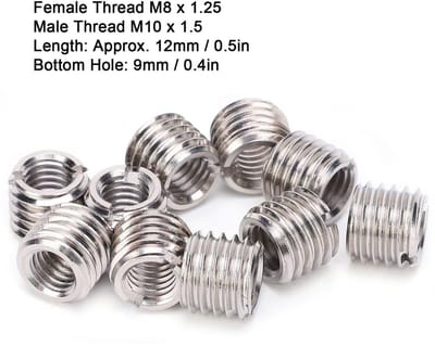 Dailygoods- Reduceerventiel M10 Naar M8 - 10 Stuks - Schroefdraad Reparatie - Conversie Tool - Draad Insert Moer - Nauwkeurige Bevestiging - Schroefmoer