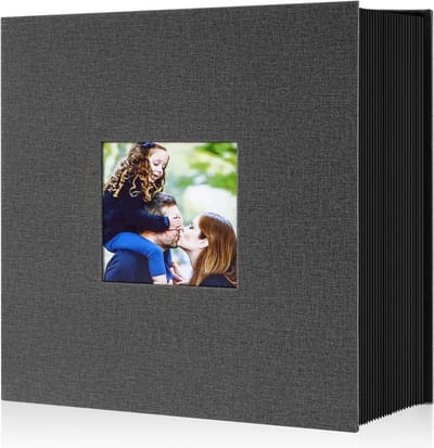 Fotoalbum Linnen - Fotoboek Opslag - Foto's Bewaren - Zuurvrij en Stofdicht - 1000 Foto's - Zwart
