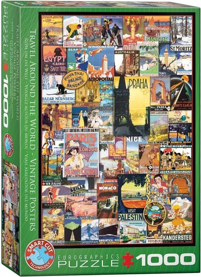 Wereldpuzzel 1000 stukjes - Legpuzzel avontuur - Ontspannend tijdverdrijf - Gerecycled karton plantaardige inkt - 48 x 68 cm - Meerkleurig