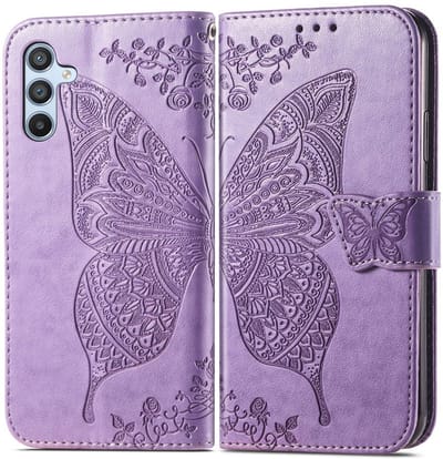 Coverup Hoesje - Geschikt voor Samsung Galaxy A56 Hoesje - Coverup Vlinder Book Case - Paars