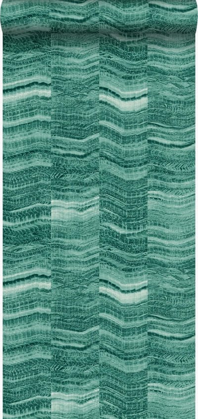 Origin Wallcoverings behang marmer motief smaragd groen - 337248 - 53 cm x 10,05 m
