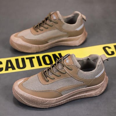 Nieuwe Heren Mesh Schoenen Ademende Sneaker Lente en Zomer Trendy Schoenen Veters Casual Schoenen voor Heren 44 black