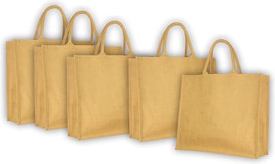 Jute Tas - 5 Stuks - Shopper - 40 x 15 x 35 - Strandartikelen beach bags / shoppers