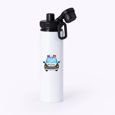 Hacebo® - Politiewagen waterfles met draaidop zwart - Politie - Politieagenten - hulpdiensten - handhaving - water fles - 850ML