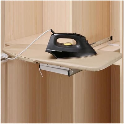 Intrekbare Strijkplank - Verborgen Kastplank Uittrekbaar - Ruimtebesparend Strijken - 180 Graden Rotatie - Diepte 45cm+ - Wit