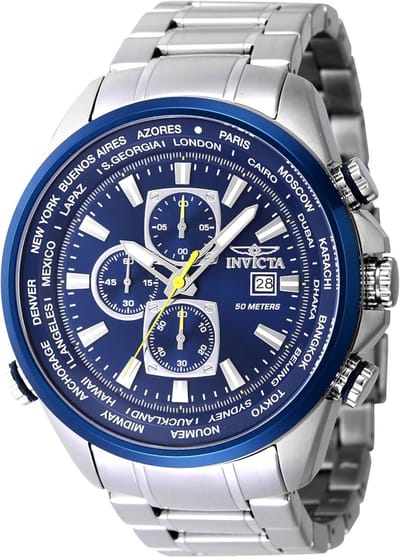 Herenhorloge Analoog Zilver RVS Blauwe Wijzerplaat Waterdicht Mannen Horloge
