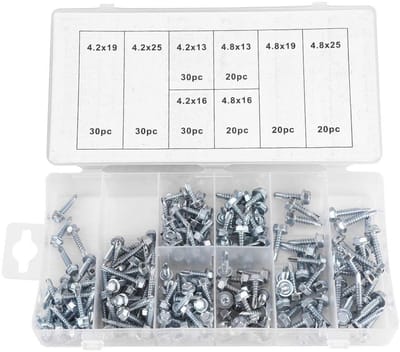 Dailygoods- Zelftappende Schroeven 200st - Zeskantschroeven - Zink-IJzer Materiaal - Hoogwaardige Sterkte - Assortiment Kit - Duurzaam Ontwerp