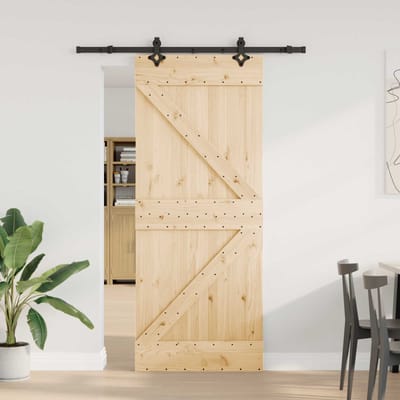 vidaXL - Schuifdeur - NARVIK - Naturel - en - Zwart - 85 - x - 210 - cm - (152,5 - cm)