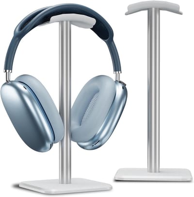 Hoofdtelefoonstandaard [Gewogen basis en hogere hoogte], universele bureau-oortelefoonhouder voor alle gaming-headsets/desktop-hoofdtelefoons 245*100*100mm - Wit