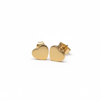 Aramat Jewels - Oorbellen - Goudkleurige hartje oorstekers - 8mm-dames