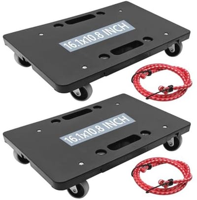 Robuuste meubelopwager met 4 wielen - 40,6 cm, 227 kg capaciteit, in elkaar grijpend design - 2 stuks