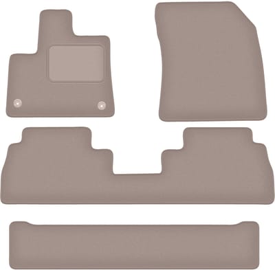 Beige veloursmatten voor: Peugeot Rifter 7 zits (2018-)