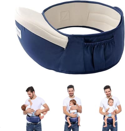Ergonomische draagzak Geschikt voor baby's, buikkrukje, Geschikt voor peuters, uitneembare maat, donkerblauw