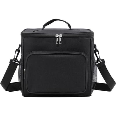Sac à déjeuner mignon grande capacité en toile anti-refroidissement sac à main en aluminium boîte alimentaire isolée sac à bento portable pour employé de bureau black