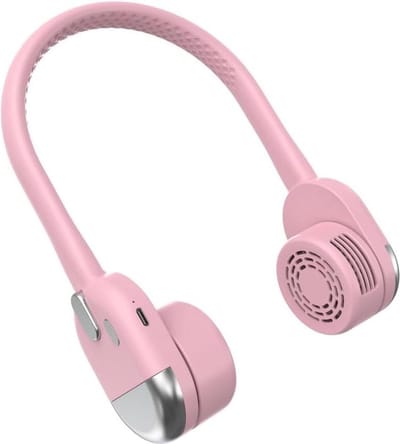 Kleine draagbare nekventilator zonder vleugels - USB-oplaadbaar - 360° koelend - 3 snelheden - binnen buiten thuis kantoor reizen sport.