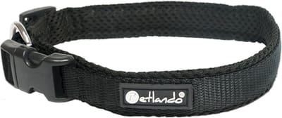 Petlando Hondenhalsband Mesh Zwart - Klikhalsband - Xs 35-40x2 Cm