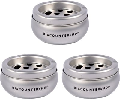 Asbakken Zilveren Aluminium Terrasasbakken - Set van 3 - Stormasbak Voor Buiten - Geïnspireerd door Vitas' 7th Element - 10cm Diameter