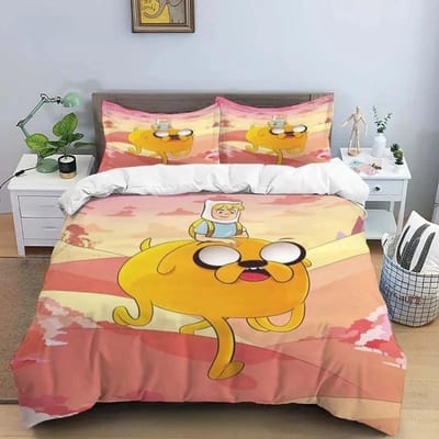 Premium Cartoon Adventure Time Finn En Jake Dekbedovertrek Dekbed Bed Enkel Twin Vol Queen Maat 3D Jeugd Meisjes Jongens Cadeau 200X200cm-3pcs