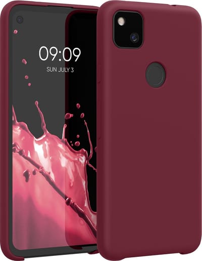 kwmobile telefoonhoesje geschikt voor Google Pixel 4a - Hoesje met siliconen coating - Smartphone case in rabarber rood