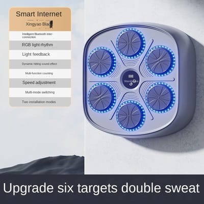 Smart Bluetooth Muziek Boksmuur Doel Kinderen Bokstrainingsapparatuur Boksmachine Thuis Fitnessapparatuur Boksdoel gray