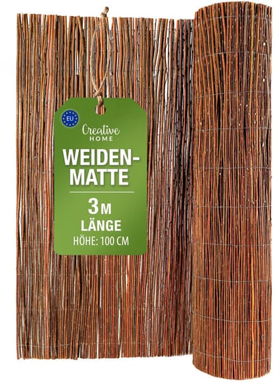 Creative Home wilgenmat balkon wilg 100 x 300 cm (H x L) | natuurlijk privacy scherm hek | mat tuin | zonwering balkon windbescherming terras tuinafscheiding