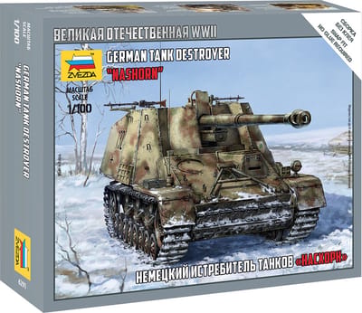 Zvezda Modelbouwpakket Militaire voertuigen - 6291 German SD.KFZ.164 Nashorn Plastic - 1:100 - Modelbouw