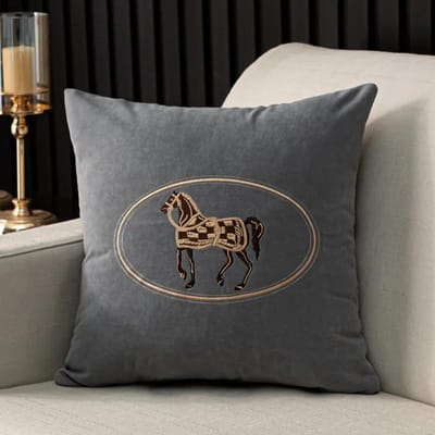 Amerikaanse handgeborduurde kussenhoes met paardenpatroon, knuffelkussenhoes voor bank, thuiskantoor, woonkamer, auto, kussenhoes 45*45cm 45x45cm