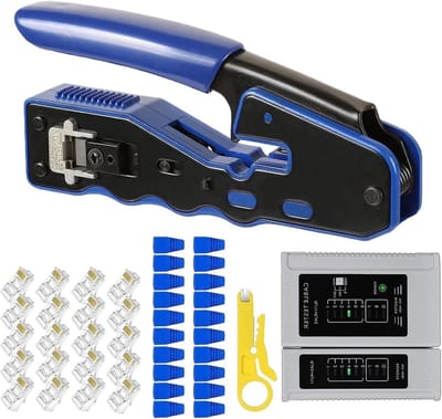 Krimptang Set - Kabelklemmen Tool - Elektrisch Repareren - Precisie Kalibratie - 13.5 cm - Blauw