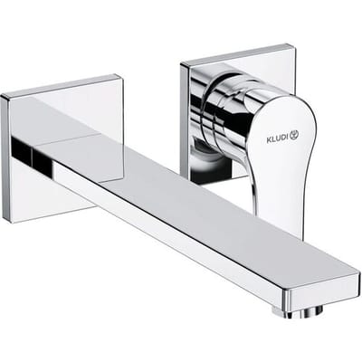 Kludi ZENTA SL washbasin 2 HIGH wall-mounted single-lever mixer projection 23 cm, two-piece rosette chrome 482450565