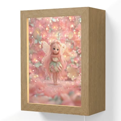 Wandlamp 15x20 cm - Oplaadbaar - Fee - Bloemen - Roze - Wandlampen binnen woonkamer - Slaapkamer lamp met kabel - Decoratieve nachtlamp - Vloerlamp snoer