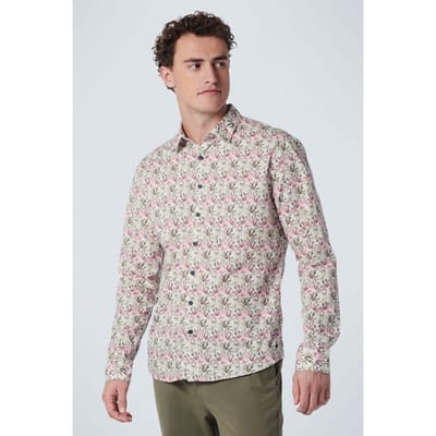 No Excess Shirt Stretch Allover Printed Mauve Größe: S | Casual hemden Outlet | Herren | Violett