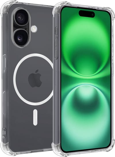 Hoesje Geschikt voor Apple iPhone 16 - Magsafe Compatible - Sterk & Shockproof - Back Cover - Shock Proof Case - Telefoon Hoes Shockproof - Transparant