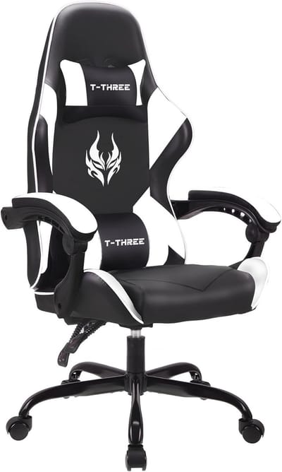 Ergonomische gaming- en kantoortoel met hoge rugleuning en verstelbare lendensteun - Draagvermogen 150 kg - Ideaal voor thuiswerken - Wit