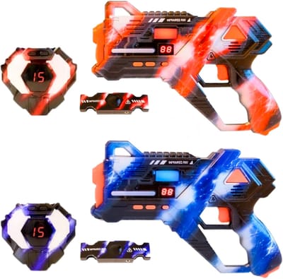Virosa Lasergame Set voor Kinderen - Oplaadbaar - Complete 2 Persoons Laser Tag Set - Blasters & Vesten - Infrarood Laser Tag Pistolen - Indoor & Outdoor Speelgoed voor Jongens & Meisjes - Perfect voor Groepsactiviteiten & Feestjes
