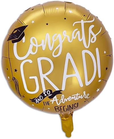 LUQ - Ballon Geslaagd – Gouden Ronde Folie 45×45 cm – Feestdecoratie Afstuderen / Graduation