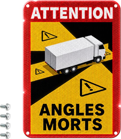 AutoXtreme Dode Hoek Markering Aluminium Vrachtwagen – 17x25cm – Reflecterend – Conform Frans Art. R.313-32-1 – TÜV SÜD & E8 - Angles Morts Truck