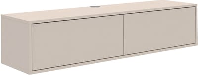 mokebo Zwevend TV-Meubel Kasjmier (160x36 cm) 'Das Schwebende' - Houten TV-Kast voor Wandmontage, Made in Germany, Modern TV-Dressoir zonder Poten, Hangend Meubel in Grijs-Beige