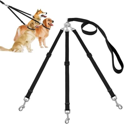 3-in-1 Hondenriem - Nylon Trainingsriem - Verstelbare Jogging Hondenriem voor Middelgrote en Kleine Honden - Meerdere Huisdieren voor 1.2 of 3 Honden