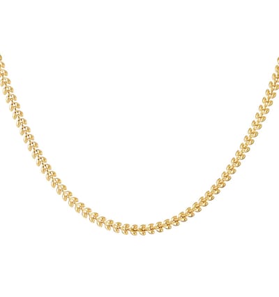 Ketting met Blaadjes | Stainless Steel Goud