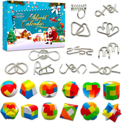 3D-Puzzel Adventskalender 2024 – Voor Kinderen en Jongens van 6-12 Jaar – Kerstkalender met Vulling en Cadeaus