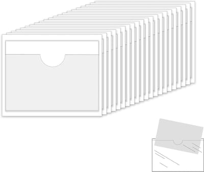 Set van 12 Zelfklevende Etikethouders 10 x 6 cm, Transparante Waterdichte Covers voor Thuis, Kantoor en School