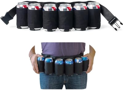 MTTproducts- Drankhouder met 6 vakken - Drinkgordel - Drankhouder auto - Drankhouder zwembad - Verstelbaar 72-120 cm - Geschikt voor buitenactiviteiten - Drankgordel