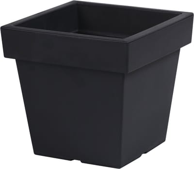 Prosperplast Plantenbak Square - antraciet - vierkant - 20 x 20 cm - kunststof - binnen en buiten - 4.5 Liter