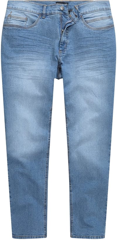 Men Plus - Heren - Jeans 5-pocket tapered loose fit - Gebleekt denim - Maat 52